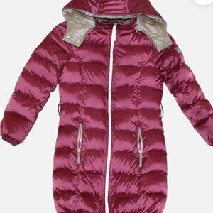 YES ZEE Italy Burgundy Quilted Girls Down Hooded Coat Size: 8 A